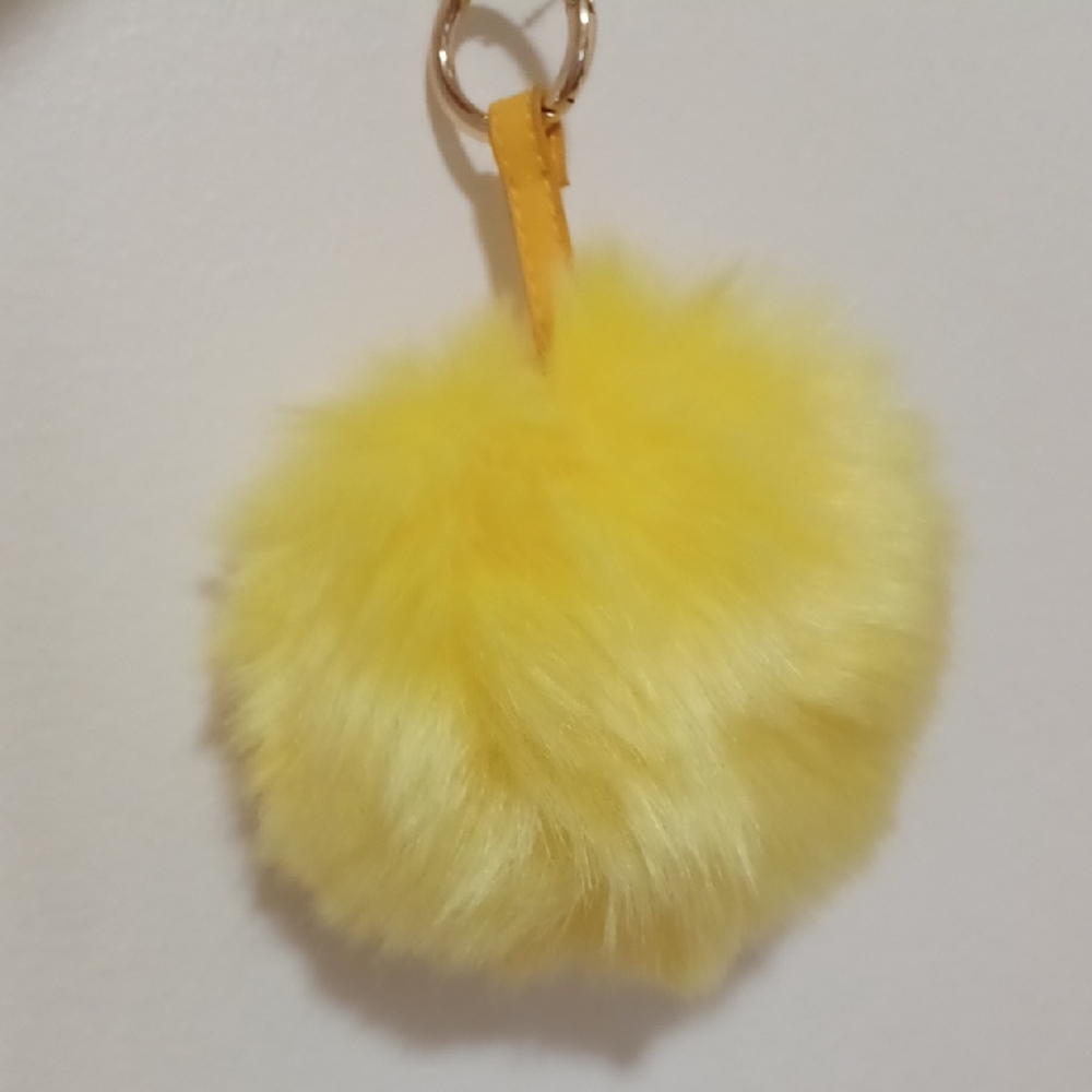Large Yellow Fluffy Bag Charm
